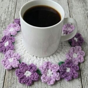 Crochet Coaster Floral Design